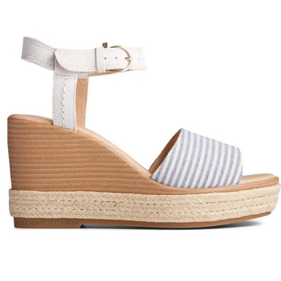 NWT Sperry Top-Sider Fairwater Striped Wedge Sandal Size 8.5 - Picture 1 of 6